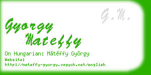 gyorgy mateffy business card